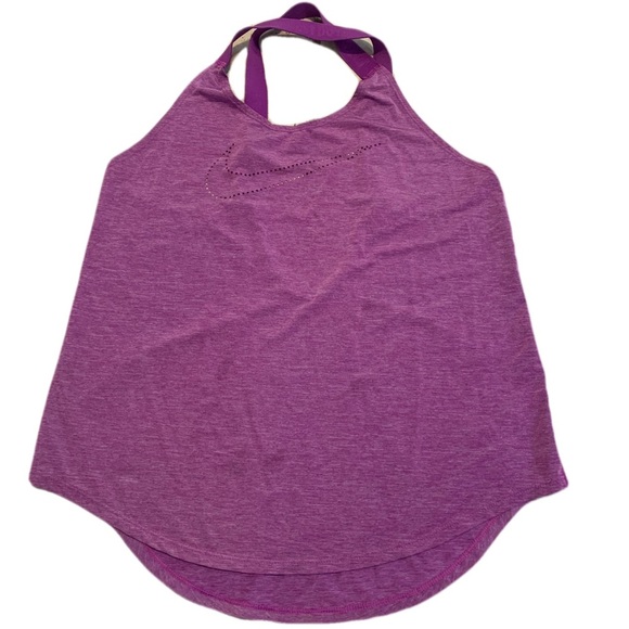 Nike Perforated Swoosh Flowy Workout Tank Top - Purple, Size S - Picture 1 of 5